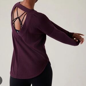 Athleta Purple Open-Back Sweatshirt